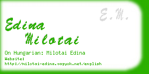 edina milotai business card